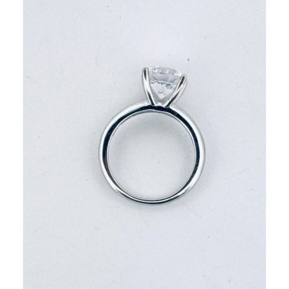 Estate Sterling Silver 925 Solitaire CZ Engagement Ring Size 6, 3.2g Classic - Picture 4 of 9